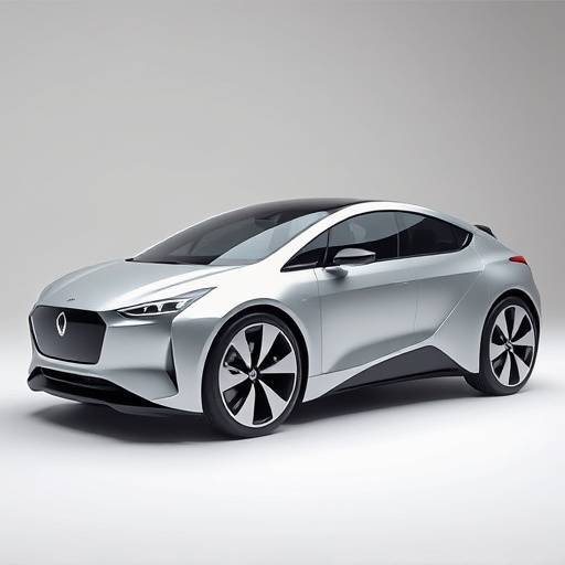 Coche eléctrico plateado