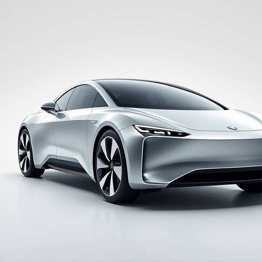 Coche eléctrico plateado