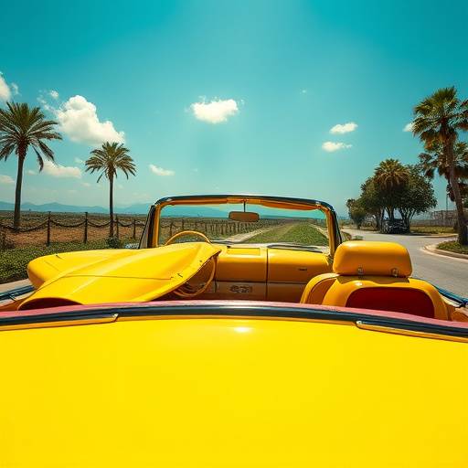 Descapotable amarillo